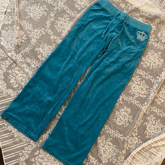 Y2K Juicy Couture Blue VELOUR Tracksuit SET JET SET TRAVEL - Picture 10 of 16